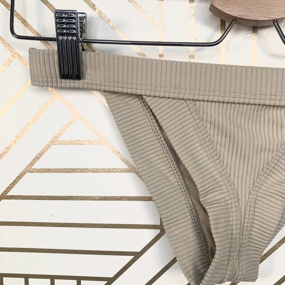 Frankie's Bikinis Cole Ribbed Cheeky Bottom Latte - Picture 3 of 8